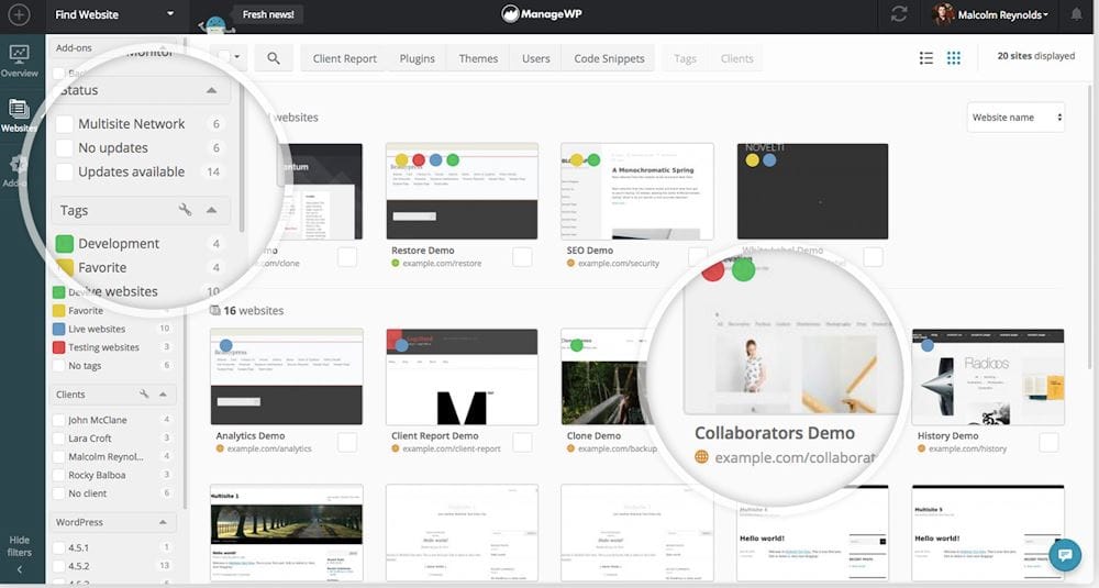 مدیریت همزمان چند سایت وردپرس ManageWP