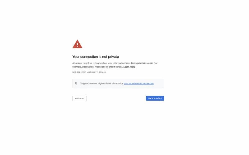 SSL Certificate Not Trusted Error