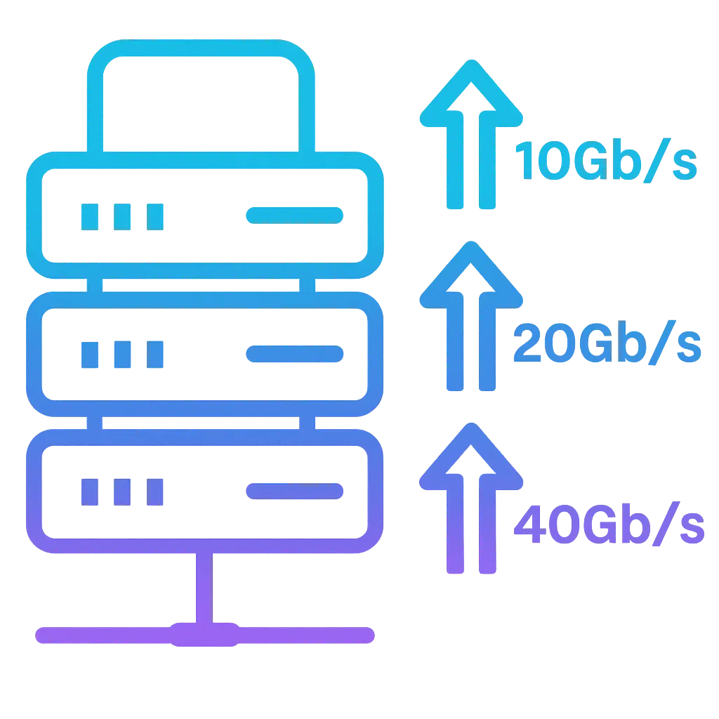 خرید سرور اختصاصی با پورت 10 گیگابیت و 20 گیگابیت و 40 گیگابیت بر ثانیه